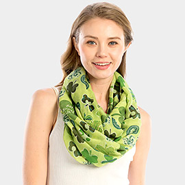 St. Patrick's Day Clover Pattern Infinity Scarf