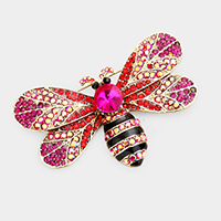 Rhinestone Honey Bumble Bee Pin Brooch