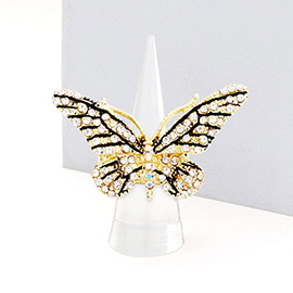 Crystal Pave Butterfly Stretch Ring