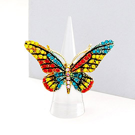 Crystal Pave Butterfly Stretch Ring