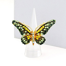 Crystal Pave Butterfly Stretch Ring