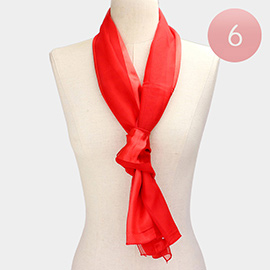 6PCS - Satin Striped Print Scarf