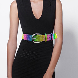 Crystal Rhinestone Rainbow  Pave Belt