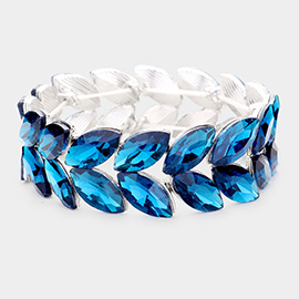 Marquise Glass Crystal Stretch Evening Bracelet