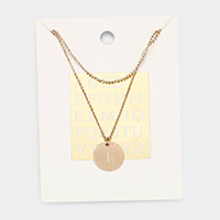 Monogram Round Metal Pendant Necklace