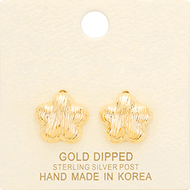 Gold Dipped Flower Stud Earrings