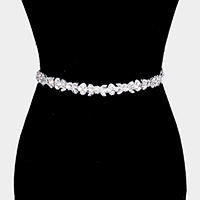 Crystal Marquise Sash Ribbon Bridal Wedding Belt / Headband