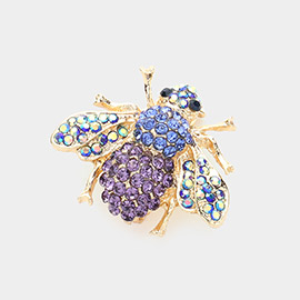 Honey Bee Crystal Rhinestone Pin Brooch