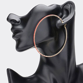 Rhinestone Embellished Hoop Earrings