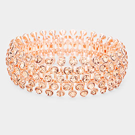 Crystal Round Bubble Stretch Evening Bracelet