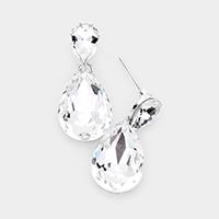 Teardrop Crystal Drop Evening Earrings