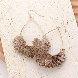 Open Metal Teardrop Tassel Earrings