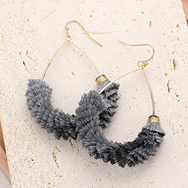 Open Metal Teardrop Tassel Earrings