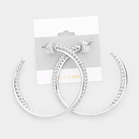 Textured Open Circle Twist  Open Hoop Earrings