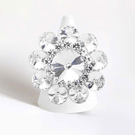 Round Crystal Flower Stretch Ring