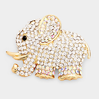 Rhinestone Pave Elaphant Pin Brooch