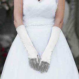 Medium Satin Wedding Gloves