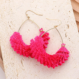 Open Metal Teardrop Tassel Earrings