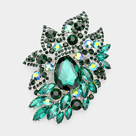 Crystal Rhinestone Petal Brooch / Pendant