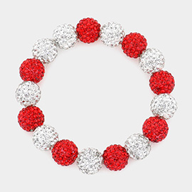 Rhinestone Pave Ball Stretch Bracelet