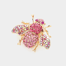 Honey Bee Crystal Rhinestone Pin Brooch