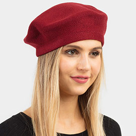 Stretchy Solid Beret Hat