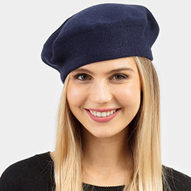 Stretchy Solid Beret Hat