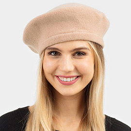 Stretchy Solid Beret Hat