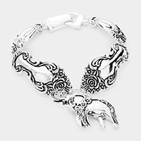 Antique Metal Elephant Charm Magnetic Bracelet