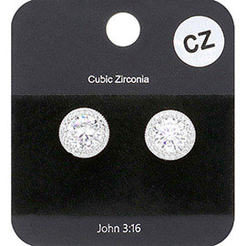 Cubic Zirconia Stud Evening Earrings