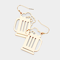 Beer Shaped Metal Earrings 