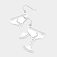 Cocktail Shaped Metal Earrings 