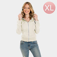 Ivory Zip Up Hoodies Sweater