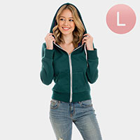 Dark Green Zip Up Hoodies Sweater