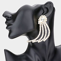 Crystal Rhinestone Wing Evening Earrings