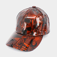 Mixed Picture Print Patent Baseball Cap