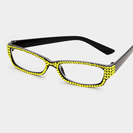 Crystal Pave Rectangular Reading Glasses