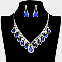 Teardrop Crystal Rhinestone Collar Necklace