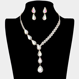 Teardrop Crystal Rhinestone Necklace