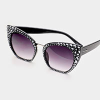 Crystal Embellished Detail Sunglasses