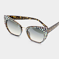 Crystal Embellished Detail Sunglasses