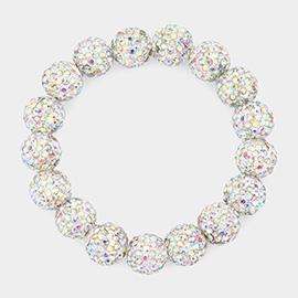 Rhinestone Pave Ball Stretch Bracelet