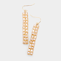 Square Bead Statement Drop Earrings 