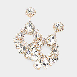 Teardrop Marquise Crystal Drop Evening Earrings