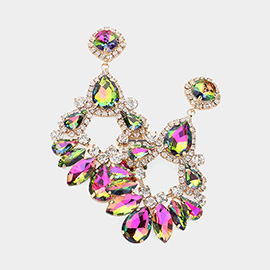 Teardrop Marquise Crystal Drop Evening Earrings