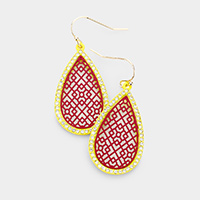 
Filigree Rhinestone Pave Teardrop Earrings 