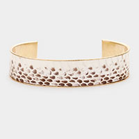 Snake Pattern Faux Leather Cuff Bracelet