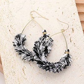 Open Metal Teardrop Tassel Earrings