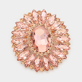 Marquise Crystal Statement Flower Pin Brooch