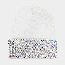 Embellished Rhinestone Beanie Hat